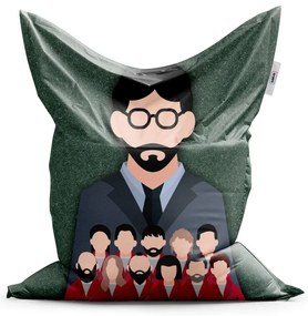 Sablio Sedací vak Money heist Profesor a jeho tím Zelená - 150x100 cm