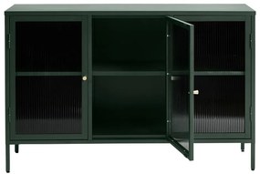 Zelená kovová vitrína Unique Furniture Bronco, výška 85 cm