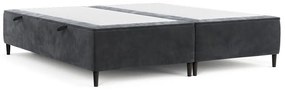 Antracitovosivá čalúnená dvojlôžková posteľ s úložným priestorom 140x200 cm Tate – Maison de Rêve