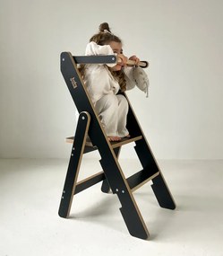 Učiaca montessori detská veža skladacia čierna