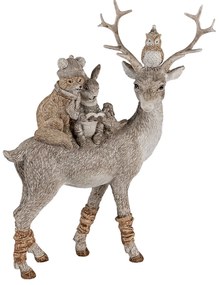 Dekoratívne soška jeleňa so zvieratkami na chrbte - 20 * 8 * 25 cm