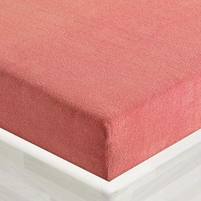 Detské froté napínacie prestieradlo do postieľky FR-001 Koralové 60 x 120 x 10 cm - do postieľky