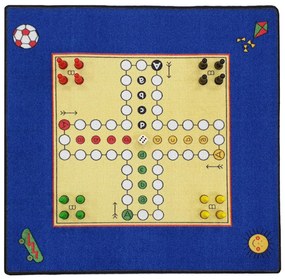 Hrací koberec Človeče nehnevaj sa + figúrky a kocka - 92x92 cm