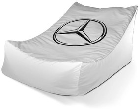 Sablio Sedací vak Lounge Logo 1 Biela - 80 x 95 x 50 cm