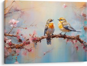 Obraz - Zamilovaní vtáčiky (70x50 cm)