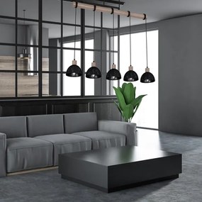 Luster na lanku ERIK 5xE27/60W/230V hnedá/čierna