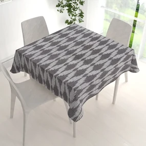 Biante Dekoračný štvorcový obrus Leona LN-047 Svetlo sivé obrazce a pásiky 130x130 cm