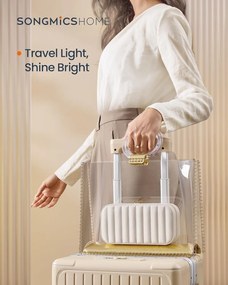 Cestovná šperkovnica, malý organizér na šperky so zrkadlom, biela