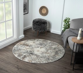 My Flair, Kusový koberec My Heart CA60070 creme kruh, 120x120 (priemer) kruh, šedá, chodba / predsieň