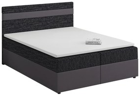 Manželská posteľ Boxspring 180x200 cm Mimosa Comfort (melírovaná čierna + tmavosivá) (s roštom a matracom). Vlastná spoľahlivá doprava až k Vám domov. 1056242