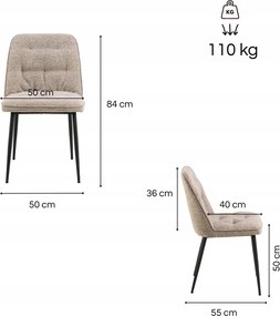 Jedálenský set Wicklow béžový/sivý