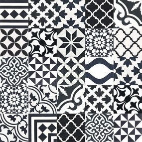 Cementové dlaždice patchwork čierna, biela | Articima