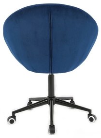 LuxuryForm DESIGN Kreslo VERA VELUR na čiernej podstave s kolieskami - modré