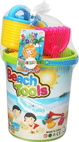 LEAN Toys Súprava hračiek na piesok vedierko mlynček krhla formičky farebná