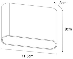 Moderné vonkajšie nástenné svietidlo hrdzavohnedé 11,5 cm vrátane LED IP65 - Batt
