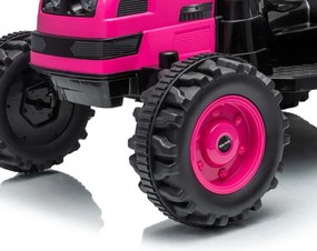 Elektrický traktor Milly Mally s prívesom ružový