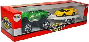 LEAN Toys Sada športových áut – žlté terénne a zelené s trecím pohonom