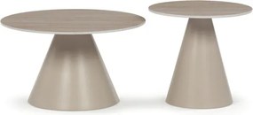 Set dvoch konferenčných stolíkov CT-F4118 TRV keramický, travertín