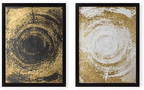 Sada 2 obrazov Tablo Center Circles Golden