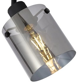Dizajnový nástenný reflektor čierny s dymovým sklom - Domo