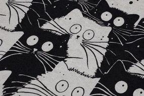Čierne/sivé kúpeľňové predložky v súprave 2 ks 60x100 cm White Cats – Foutastic