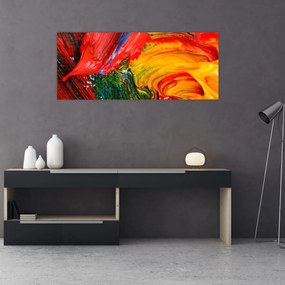 Obraz - Modrenie abstrakcie štetcom (120x50 cm)