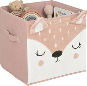 Úložný box Deer, 29x29x29 cm, biela/ružová