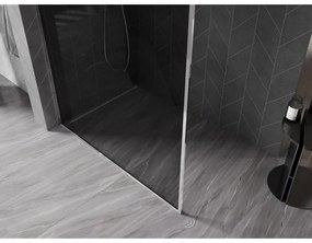 Mexen Kioto-XF, sprchová zástena s rámom 110 x 202 cm, 10mm šedé sklo, chrómový profil, 800-110-104-01-40-X
