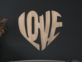drevko Drevený nápis Love v srdci Rozmer obrazu: 44,5 x 49 cm, Farba dekorácie: Čierna