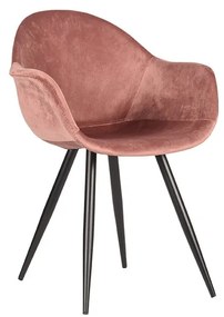 Svetloružové zamatové jedálenské stoličky v súprave 2 ks Forli – LABEL51