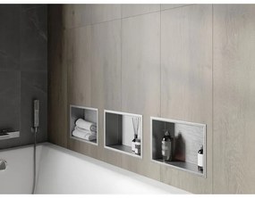 Mexen X-Wall-R, polička na zapustenie na obklad s golierom 30 x 20 cm, oceľová, 1910302010