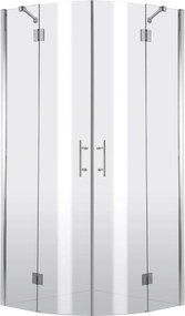 Deante Abelia, štvrťkruhový sprchový kút s výklopnými dverami 80x80 cm, výška 200cm, 6mm číre sklo s ActiveCover, chrómový profil, KTA_052P