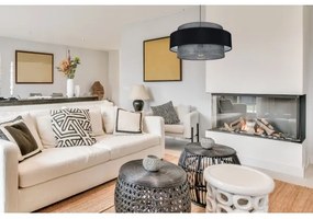 Luster na lanku CORSA 1xE27/60W/230V čierna/šedá