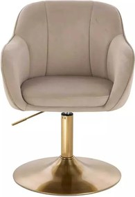 LuxuryForm DESIGN Stolička AVOLA VELUR na zlatom tanieri - latte