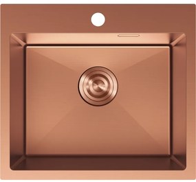 Mexen Solix, 1-komorový nerezový drez 500 x 450 mm, brúsená meď, 6402501000-65
