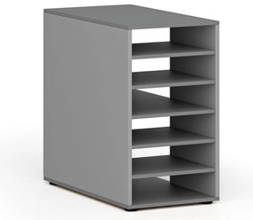 Prístavná policová skrinka k pracovnému stolu PRIMO GRAY, pravá, sivá/grafit