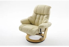 Polohovacie kreslo HABI krémové/prírodný dub