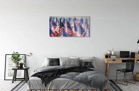 Sklenený obraz Vlajky Spojených štátov 125x50 cm