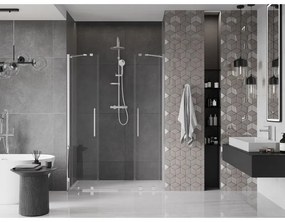 Mexen Velar Duo, posuvné dvere do otvoru 140x200 cm, 8mm číre sklo, chrómový profil, 871-140-000-02-01