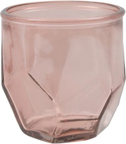 Ružový svietnik z recyklovaného skla Mauro Ferretti Stone, ⌀ 9 cm
