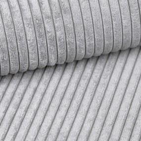 Svetlo sivá rozkladacia rohová pohovka SORELA CORD, obojstranná + 2 vankúšiky zdarma