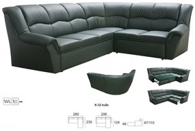 Kožená rohová sedacia súprava DUBAJ LUX XL zelená, zelená (k-32)
