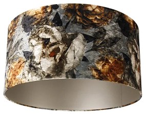Zamatový tienidlo na lampu s kvetinovým vzorom 50/50/25
