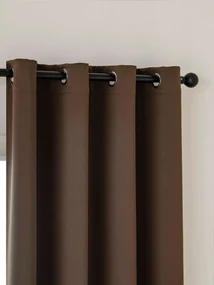 Blackout závesy Elias tmavohnedá – 140 × 250 cm (2 ks) - krúžky