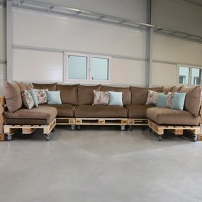 Golden Garden Paletové sedenie GG91/1 - Podsedáky a Vankúše "FIT IN" 120cm x 80cm x 15cm - penový granulát - capuccino