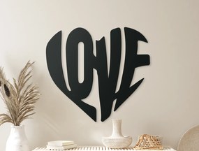 drevko Drevený nápis Love v srdci Rozmer obrazu: 44,5 x 49 cm, Farba dekorácie: Čierna