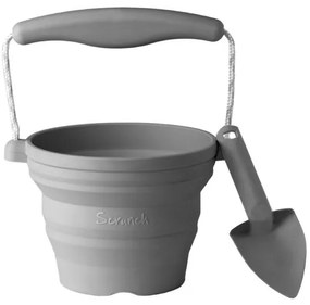 Scrunch súprava silikónové vedierko a lopatka, Anthracite Grey