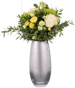 Diamante sklenená váza Silhouette City Barel Silver so Swarovski kryštálmi 25 cm