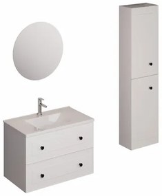 Kúpeľňová zostava s umývadlom vrátane umývadlovej batérie, vtoku a sifónu Naturel Forli biela lesk KSETFORLI12, 1 ks