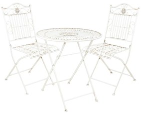 Butlers TERRACE HILL Balkónový set 2 ks stoličky a 1 ks stôl - krémová